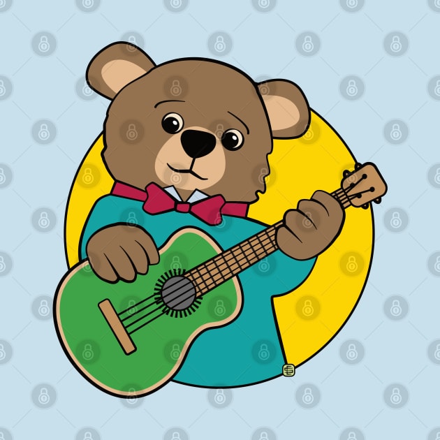 Bear Playing Guitar by Sue Cervenka