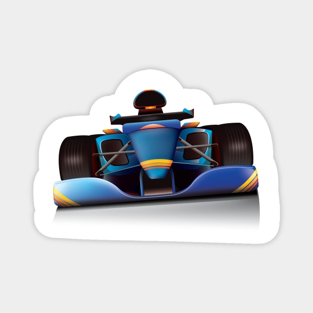 Blue Racing car Magnet by nickemporium1