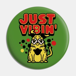 Funny Bulldog Just Vibin Pin