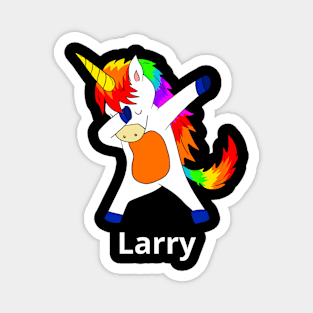 Larry First Name Personalized Dabbing Unicorn Magnet