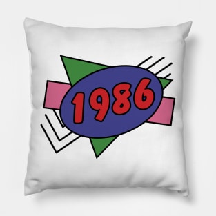 Year 1986 Retro 80s Graphic Pillow