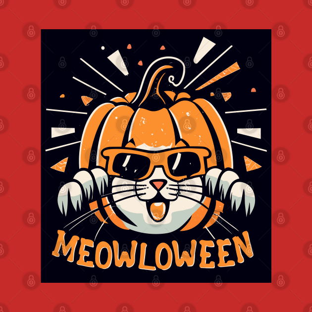 Cat Halloween Pumpkin Cute by RetroColors