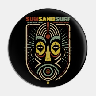 Summer Sun Tiki Badge Pin