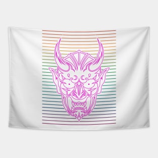 Shinigami Japanese Mask Lines Tapestry