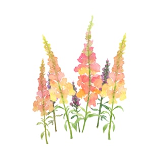 Autumnal Watercolour Snapdragons T-Shirt