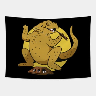 Bearded Dragon Eating Sushi Tapestry