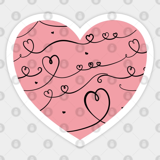 Pink Hearts Sticker for Sale by CatieY