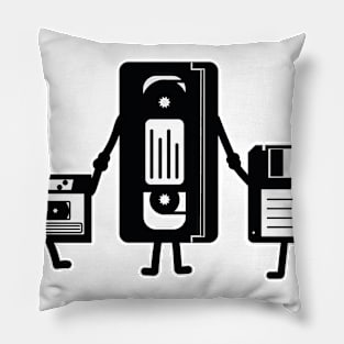 Vhs cassette Floppy disk nerd geek Retro gift Pillow