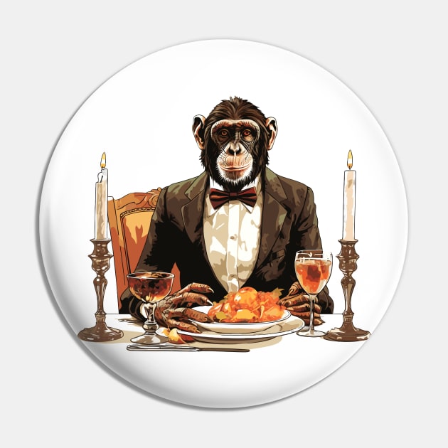 Happy Thanksgiving Monkey Pin by Graceful Designs