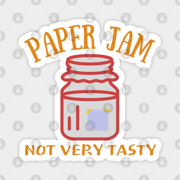 Paper Jam Funny Foodie Office Jokes Magnet by StarWheel