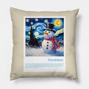 Smile Snowman in starry night Pillow