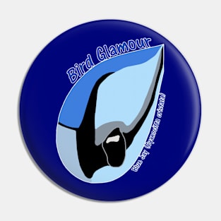 Blue Jay (Large Text) Pin