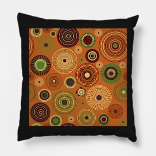 concentric circles brown Pillow