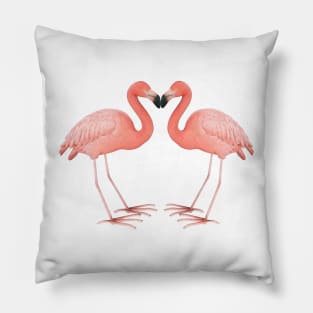 pink flamingo heart Pillow