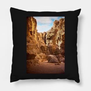 The Road Into Petra Pillow