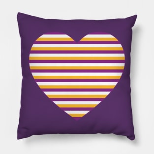 Suffragettes Heart | Purple White Gold | Stripes | Women's Rights | Pillow