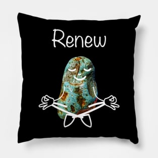 Rockhound Lotus Yoga Pose - Funny RENEW Mental Health Rockhounding Pillow