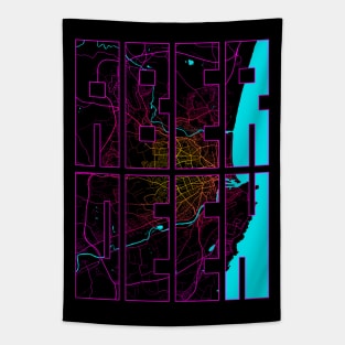 Aberdeen, Scotland City Map Typography - Neon Tapestry