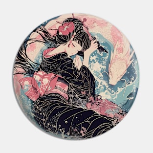 Geisha dragon in water 7207 Pin