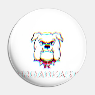 Romeo Bulldog Broadcast Glitch Design Pin