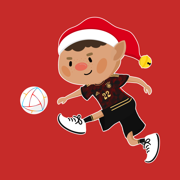 Germany football Christmas elf. Football World Cup soccer T-Shirt by abtchlr