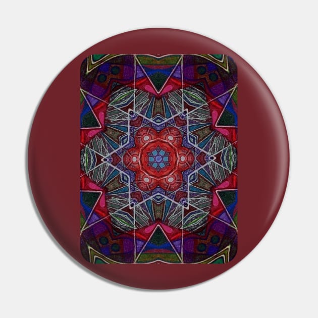 Psychedelic Kaleidoscopic Multi-Color Mandala Number 7 Pin by SpotterArt