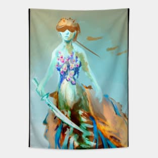 Horseshoe Crab mermaid drider centaur type warrior woman for MerMay2023 mermaid art fantasy undersea Tapestry