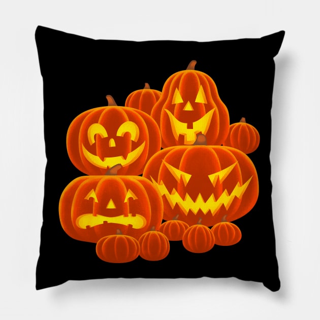 Buncha Pumpkins Pillow by tommartinart