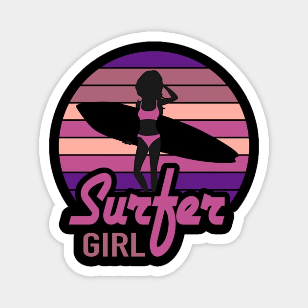 Surfer Girl Surf Club Surfing Surfing Magnet by Print-Dinner