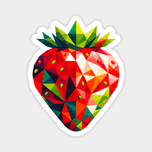 Abstract Geometric Strawberry - Color Design Magnet