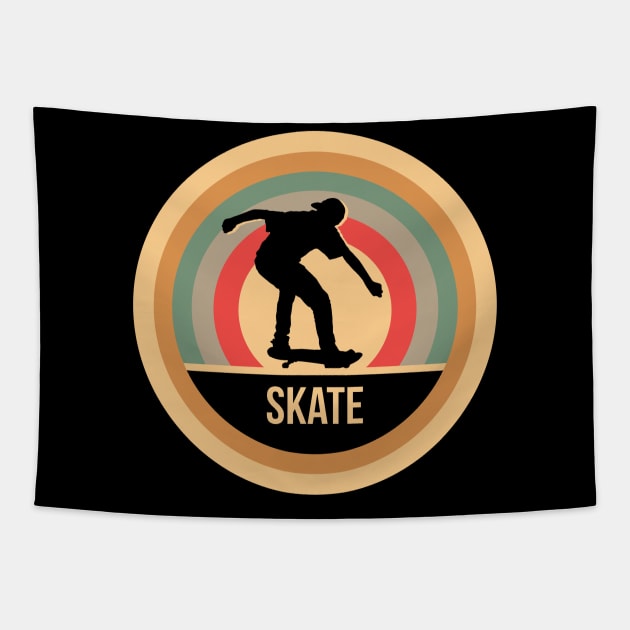 Retro Vintage Skating Gift For Skaters Tapestry by OceanRadar