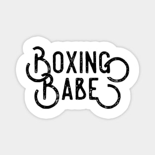 Boxing babe black distressed text female fighter design for women boxers Magnet