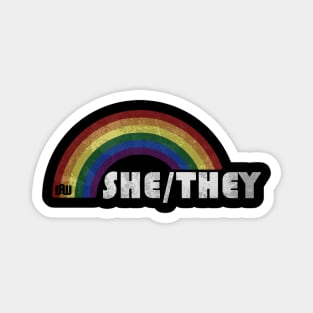 Grunge LGBT+ Pride - She/They Pronouns Magnet