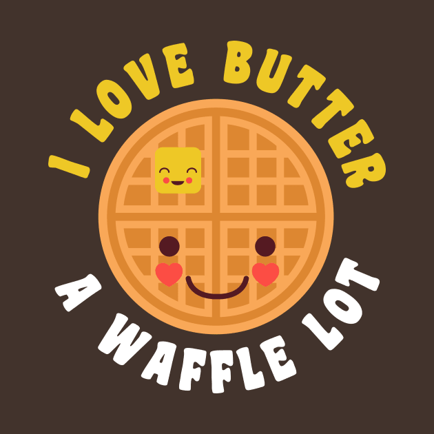 Funny Waffle Breakfast Lover Butter Food Pun Cute Kawaii by PodDesignShop