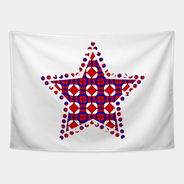 Red White and Blue Tapestry by BHDigitalArt