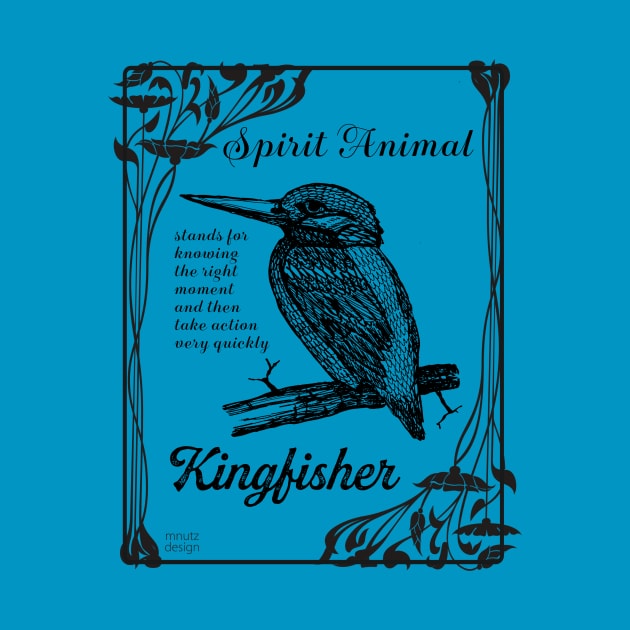 Spirit Animal - Kingfisher - black by mnutz