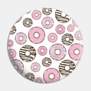Pattern Of Donuts, Pink Donuts, White Donuts Pin