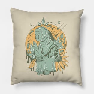 Sage Green Goddess of The Hijab Pillow