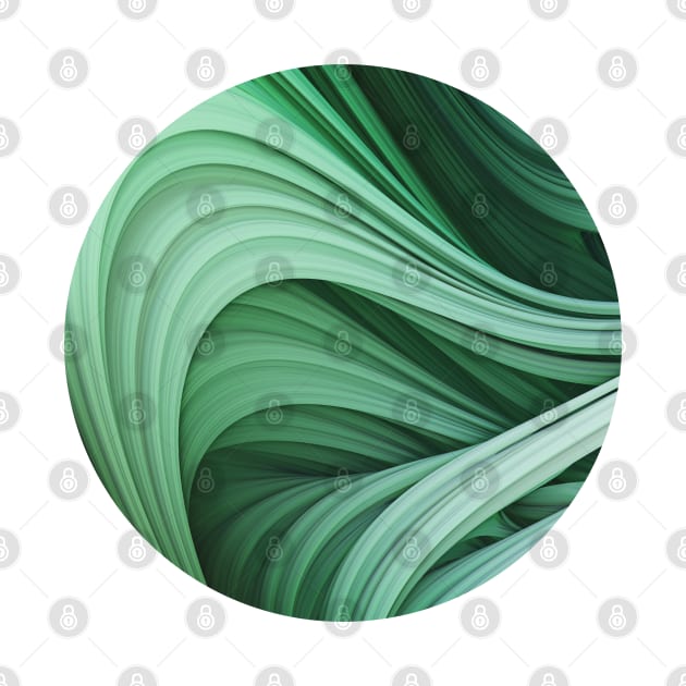 Stranded Strain. Emerald Green Abstract Art Strands. Circle Crop by love-fi