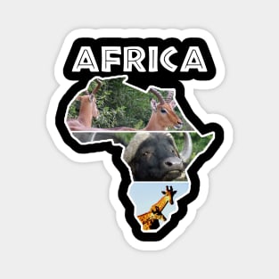 African Wildlife Continent Collage Magnet