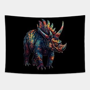 Colorful Horned Dino Tapestry