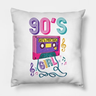 90s Girl , 90s Mixtape Pillow