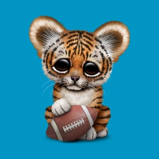 Tiger Cub Playing With Football T-Shirt