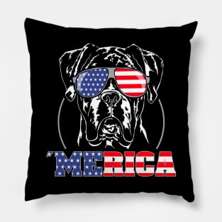 Proud Boxer Dog American Flag sunglasses Pillow