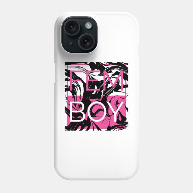 Femboy Vaporwave Marble Phone Case by Perpetual Brunch