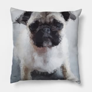 Low Poly Pug Pillow