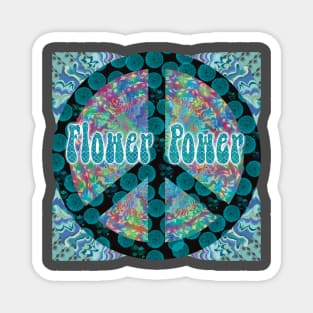 Flower Power Peace Symbol Magnet