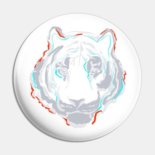 Hand drawn gray tiger illustration Pin