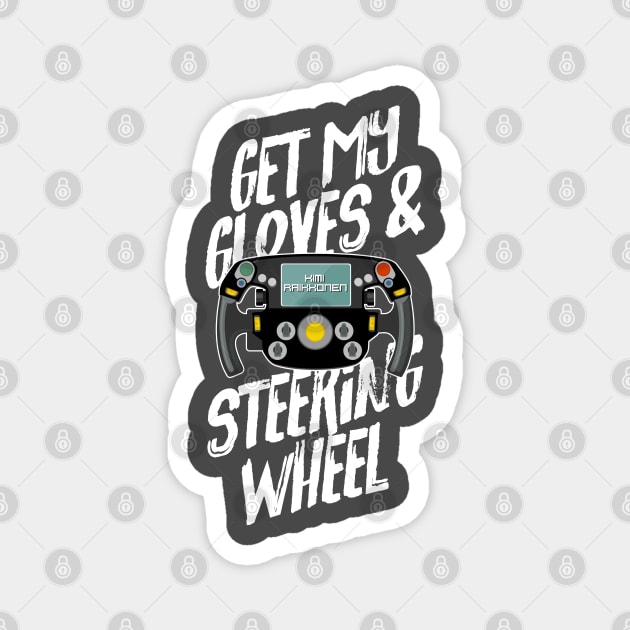 Kimi Raikkonen - Get My Gloves and Steering Wheel Magnet by jaybeetee