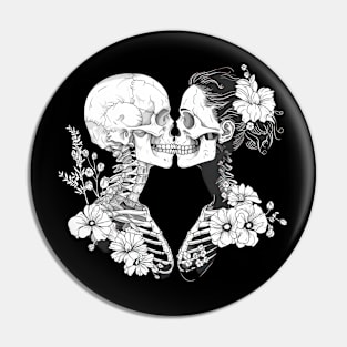 Life in Death: Blooming Skulls Illustration Pin